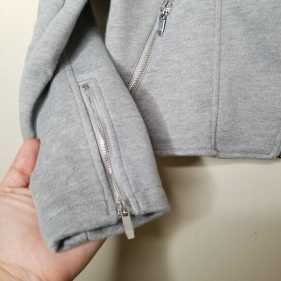 Forever 21 Light Gray Moto Jacket Zip - Picture 6 of 7